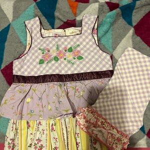 Matilda Jane Lavender Gingham Floral Matching Set